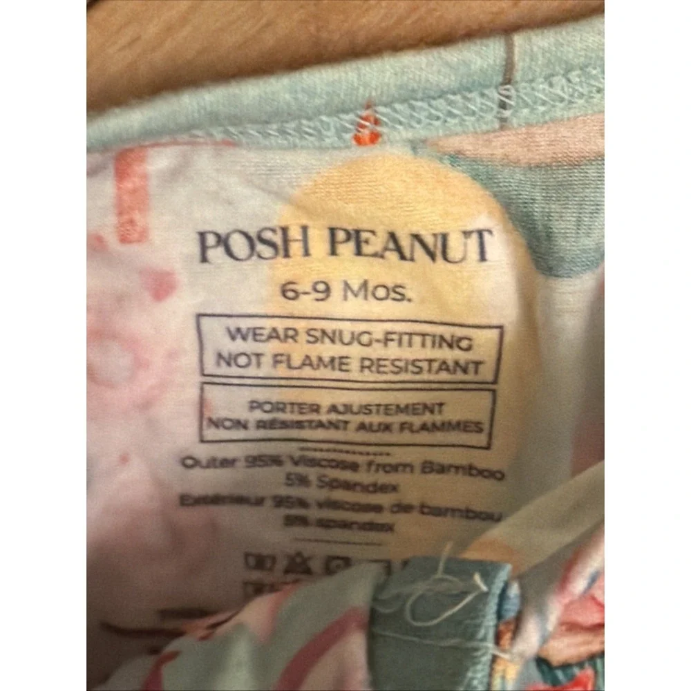 Posh Peanut Baby Girls 6-9 Months Cupcakes Party Footed Sleeper Pajamas Bamboo